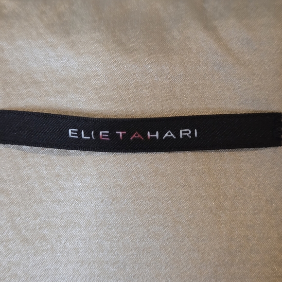 Elie Tahari Basket Weave Snap Closure Bows Cream Blazer Virgin Wool Size M - Picture 8 of 15